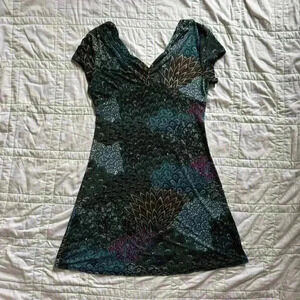 Y2k papillion boho whimsigoth floral print dress women’s large runs small